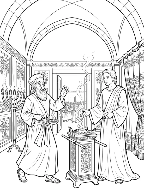 An Angel Visits Zacharias coloring page