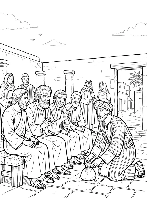 Ananias and Sapphira coloring page