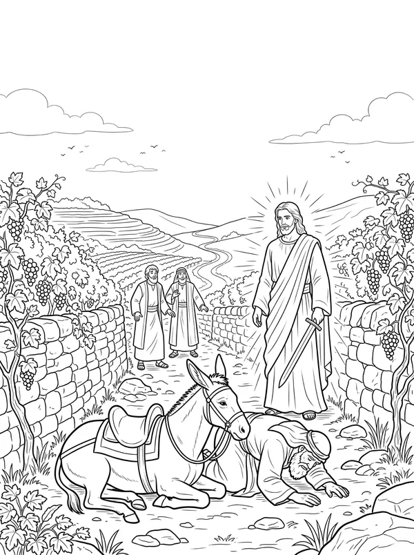 Balaam’s Donkey coloring page