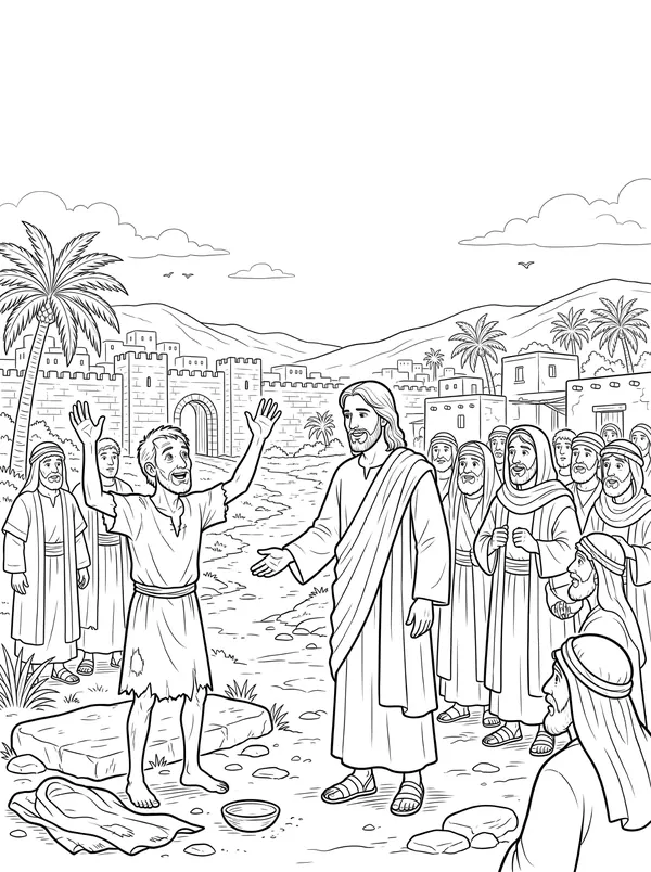 Blind Bartimaeus coloring page