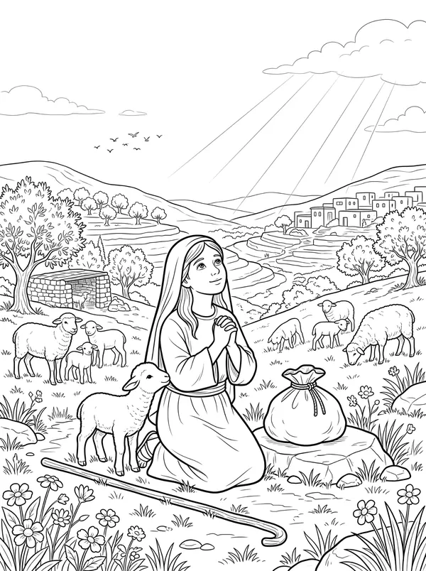 Cast Your Care on Him coloring page