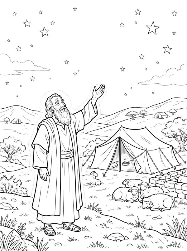 Count the Stars coloring page