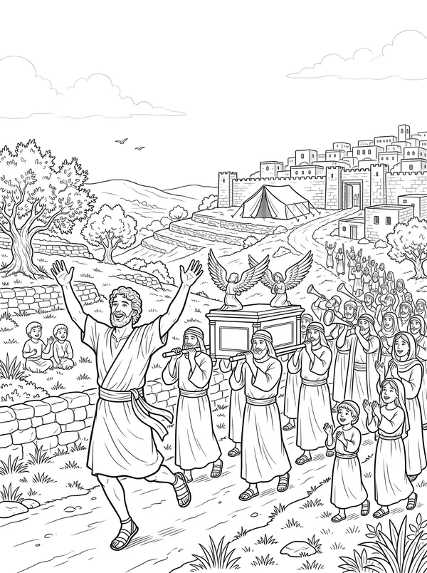 David Dances Before the LORD coloring page