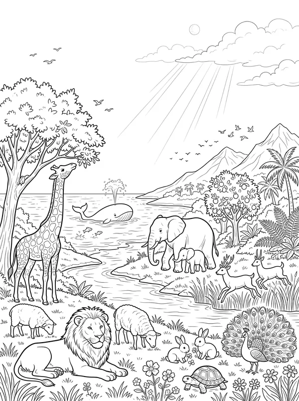 God Made Everything coloring page