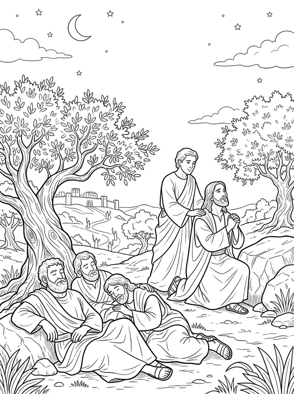 In the Garden of Gethsemane coloring page