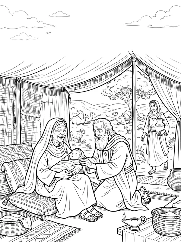 Isaac Is Born coloring page