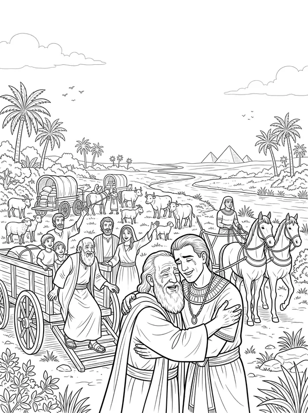 Israel Comes to Egypt coloring page