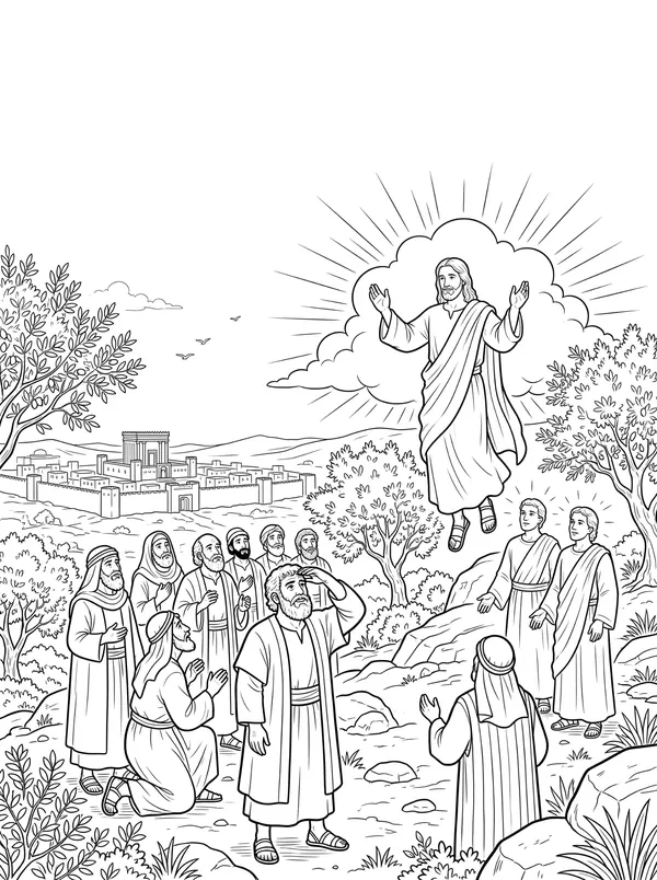 Jesus Ascends to Heaven coloring page