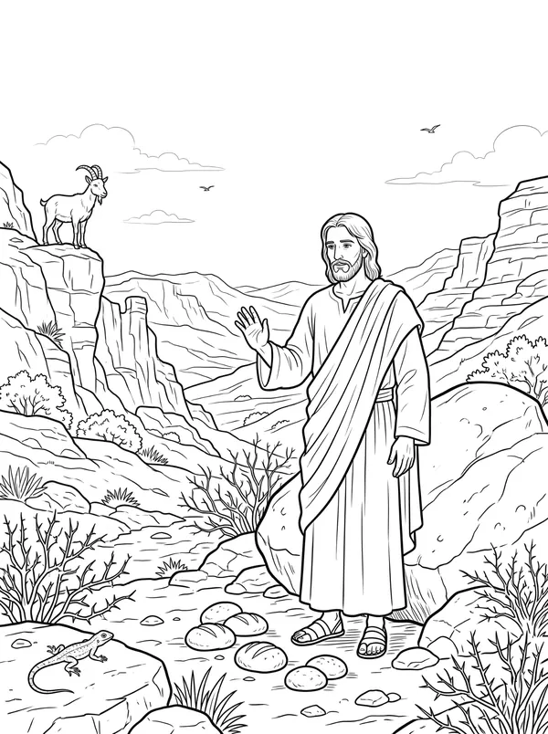 Jesus Is Tempted coloring page