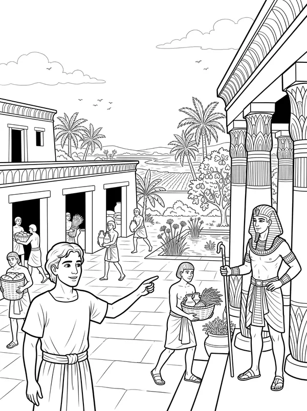 Joseph in Potiphar’s House coloring page