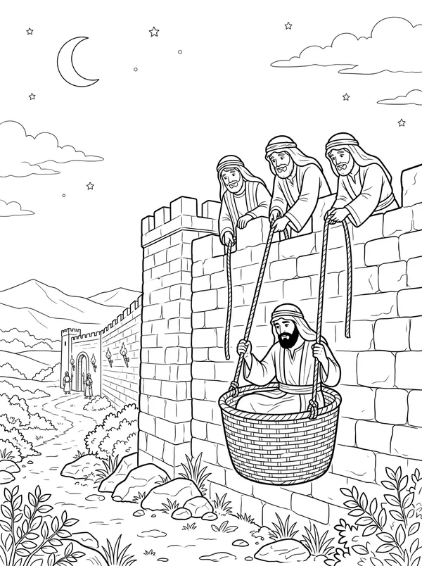 Over the Wall in a Basket coloring page