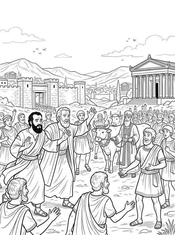Paul in Lystra coloring page