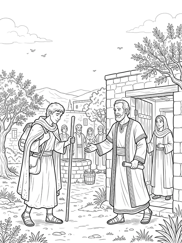 Philemon and Onesimus coloring page