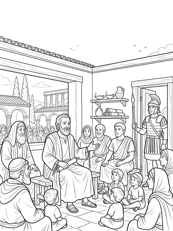 Preaching in Rome coloring page