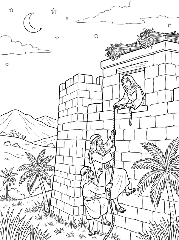 Rahab and the Spies coloring page