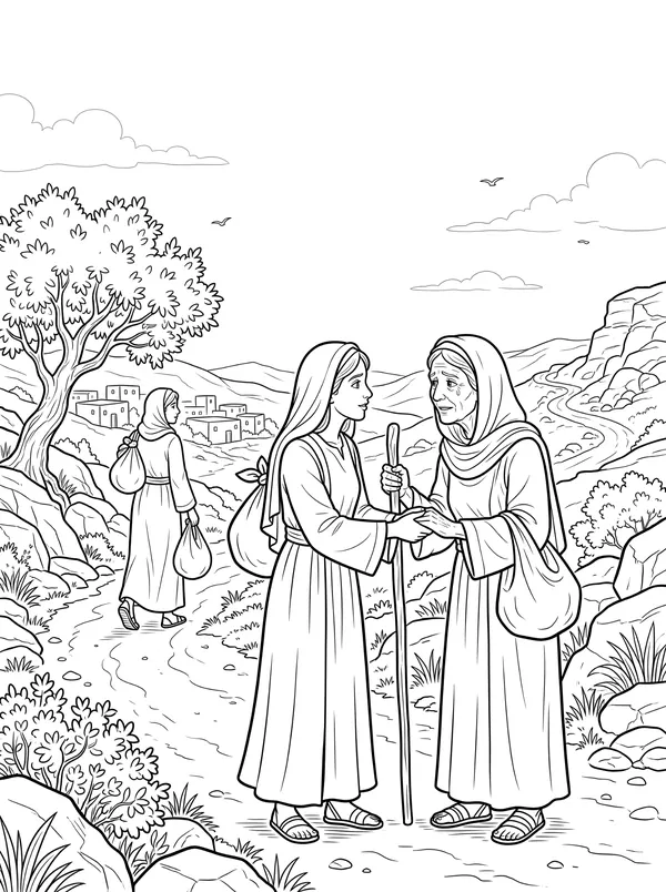 Ruth and Naomi coloring page