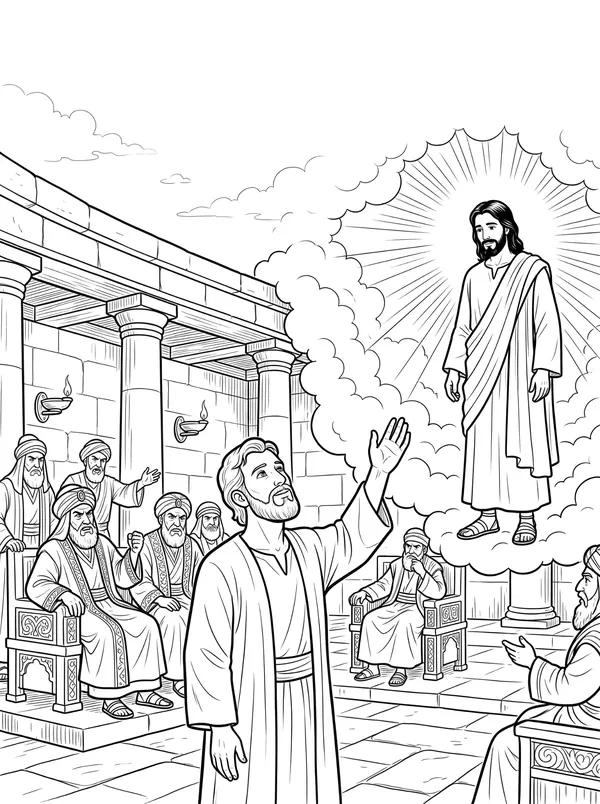 Stephen’s Faithful Witness coloring page