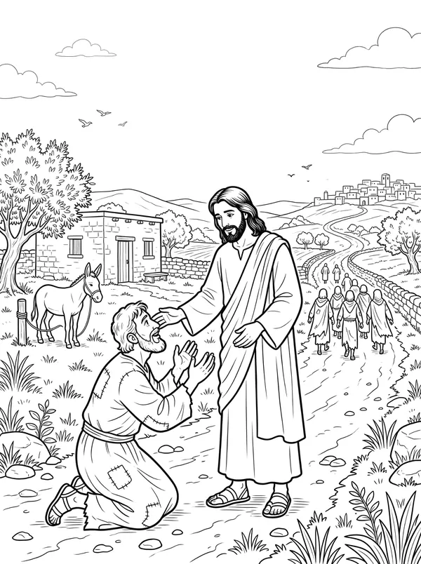 Ten Lepers Are Healed coloring page