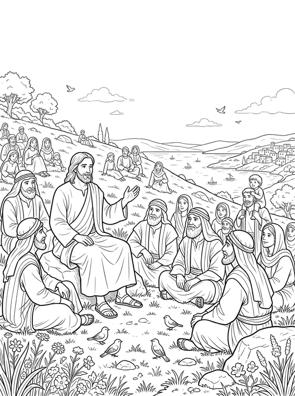 The Beatitudes coloring page