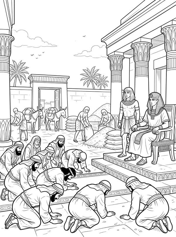 The Brothers Bow Down coloring page
