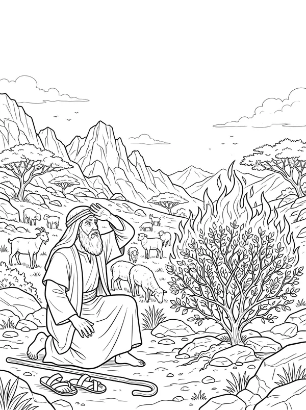 The Burning Bush coloring page