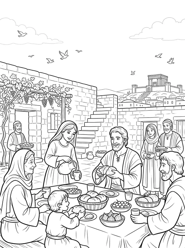 The Church Shares Everything coloring page