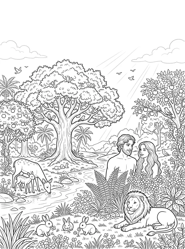 The Garden of Eden coloring page
