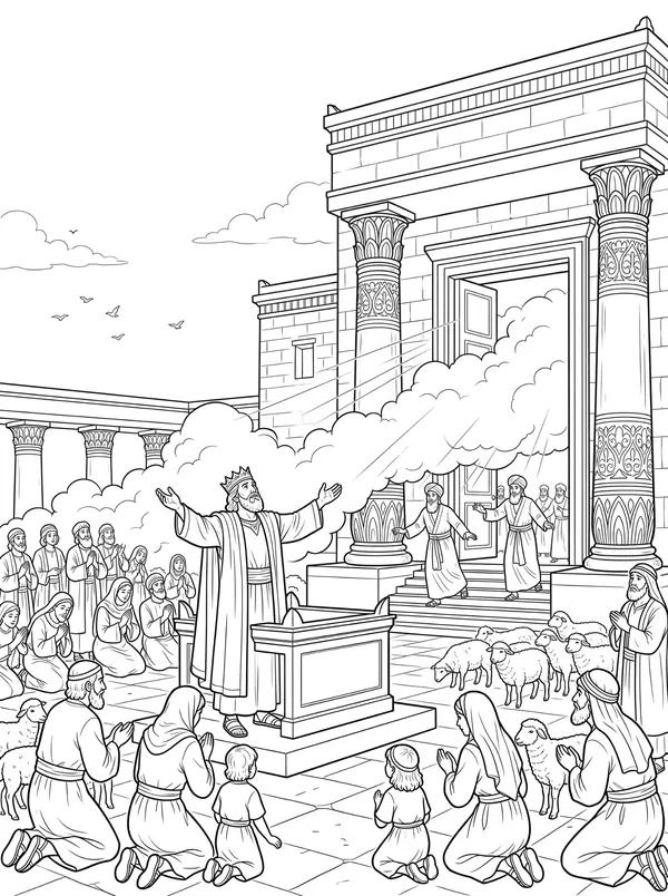 The Glory Fills the Temple coloring page
