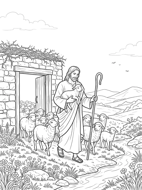 The Good Shepherd coloring page