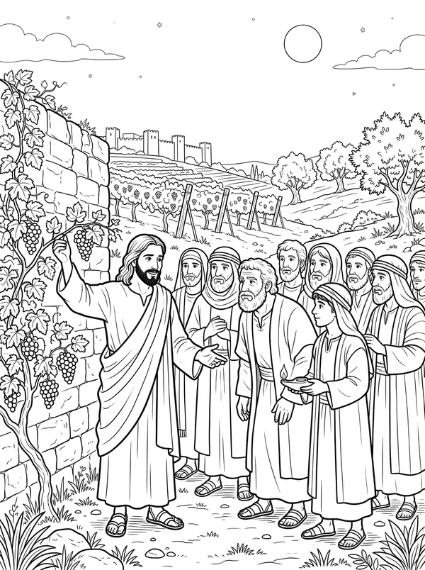 The True Vine coloring page