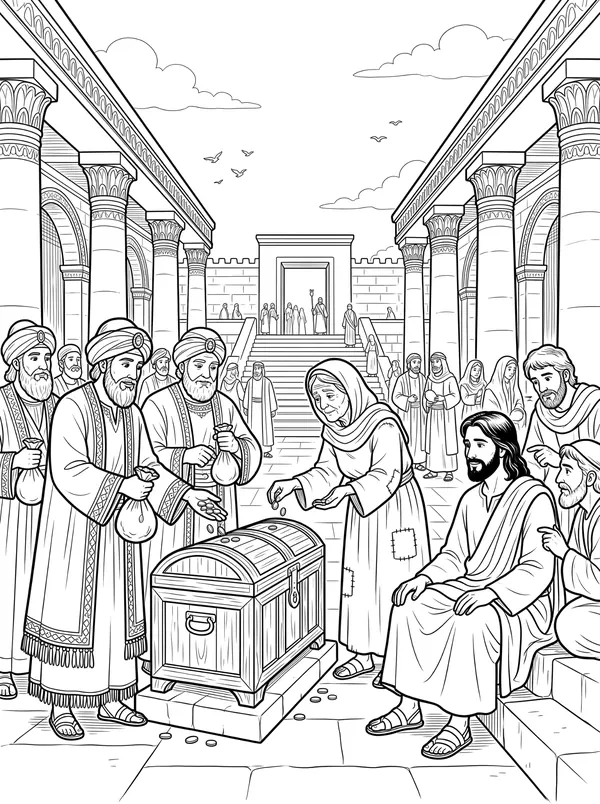 The Widow’s Two Mites coloring page