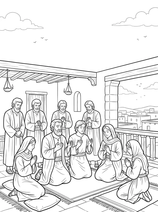 Waiting and Praying coloring page