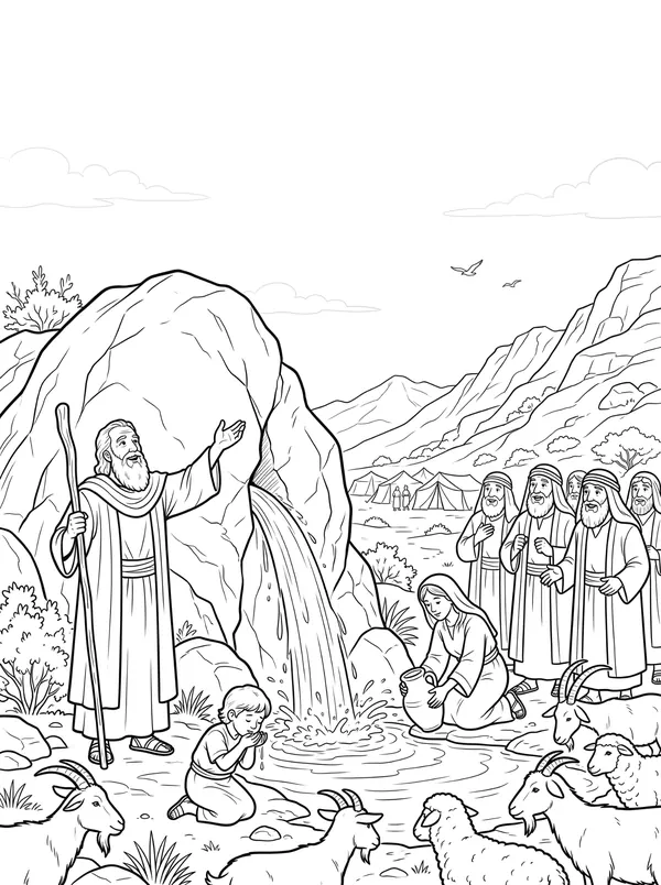 Water from the Rock coloring page