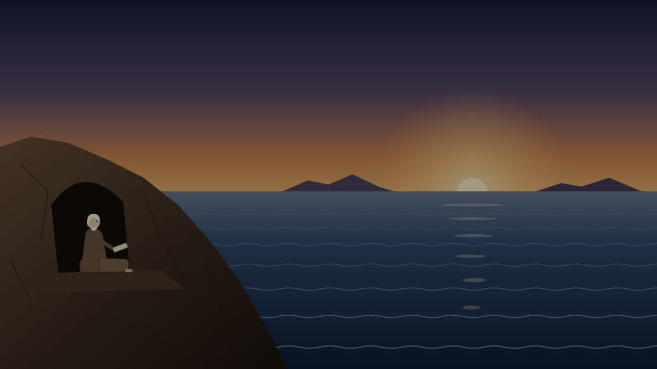 John on Patmos at sunrise, from The Ryker View film